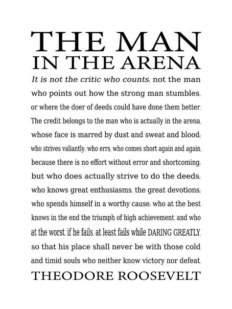 The Man In The Arena Printable